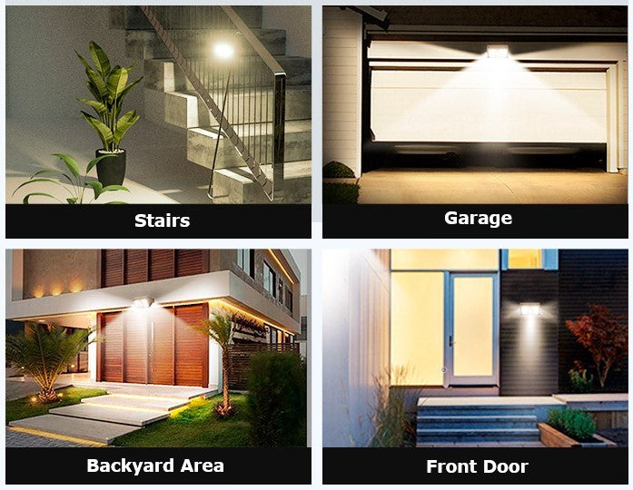 2-Pack Solar Lights - Security Lights, Motion Sensor Light - 1000 Lumens & 20 LED Each, Wireless & Waterproof for Yard, Garage, Deck, Pathway, Porch, Boat Deck